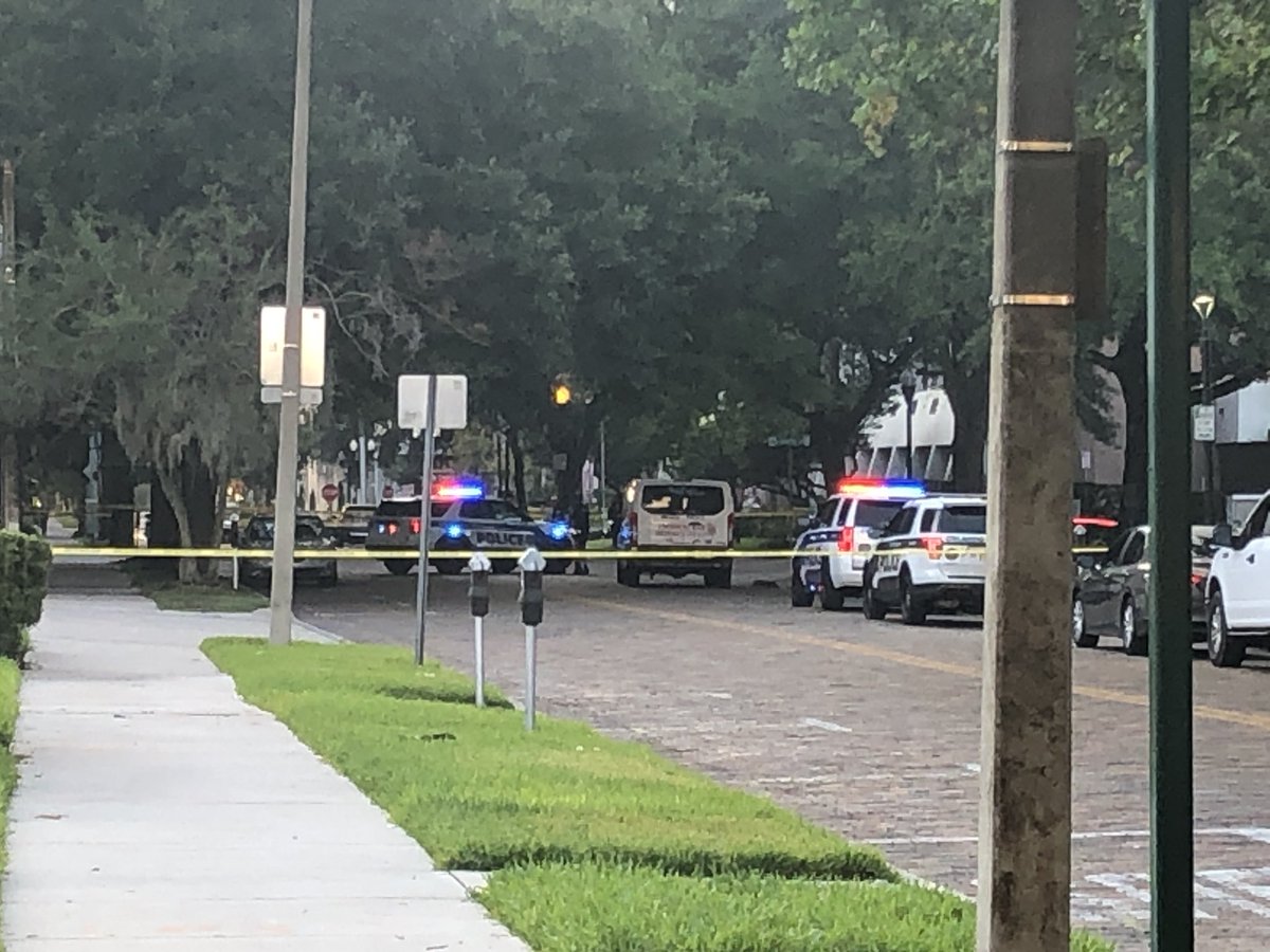 Scene of an early morning shooting in downtown Orlando