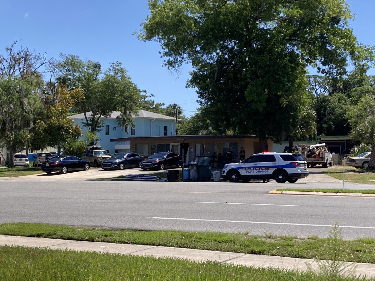 Police @PortOrange_PD & code enforcement served search warrant at nuisance property, 5827 Ridgewood Ave. 18 people were arrested and or charged by affidavit w narcotics and weapons offenses