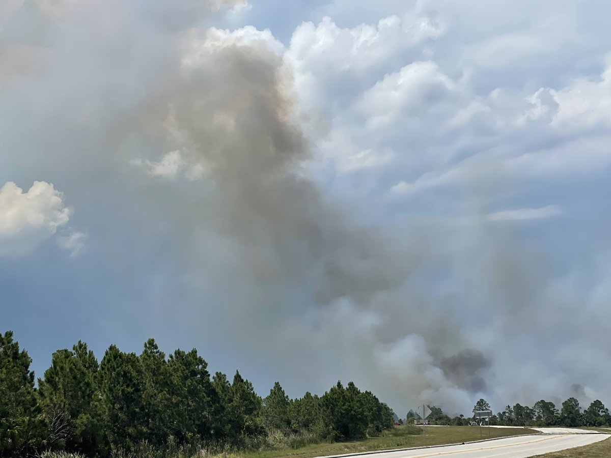 area of St John's Heritage Pkway between Pace and Emerson shutdown due to 1/2 acre wildfire. Named 'Heritage Fire' 