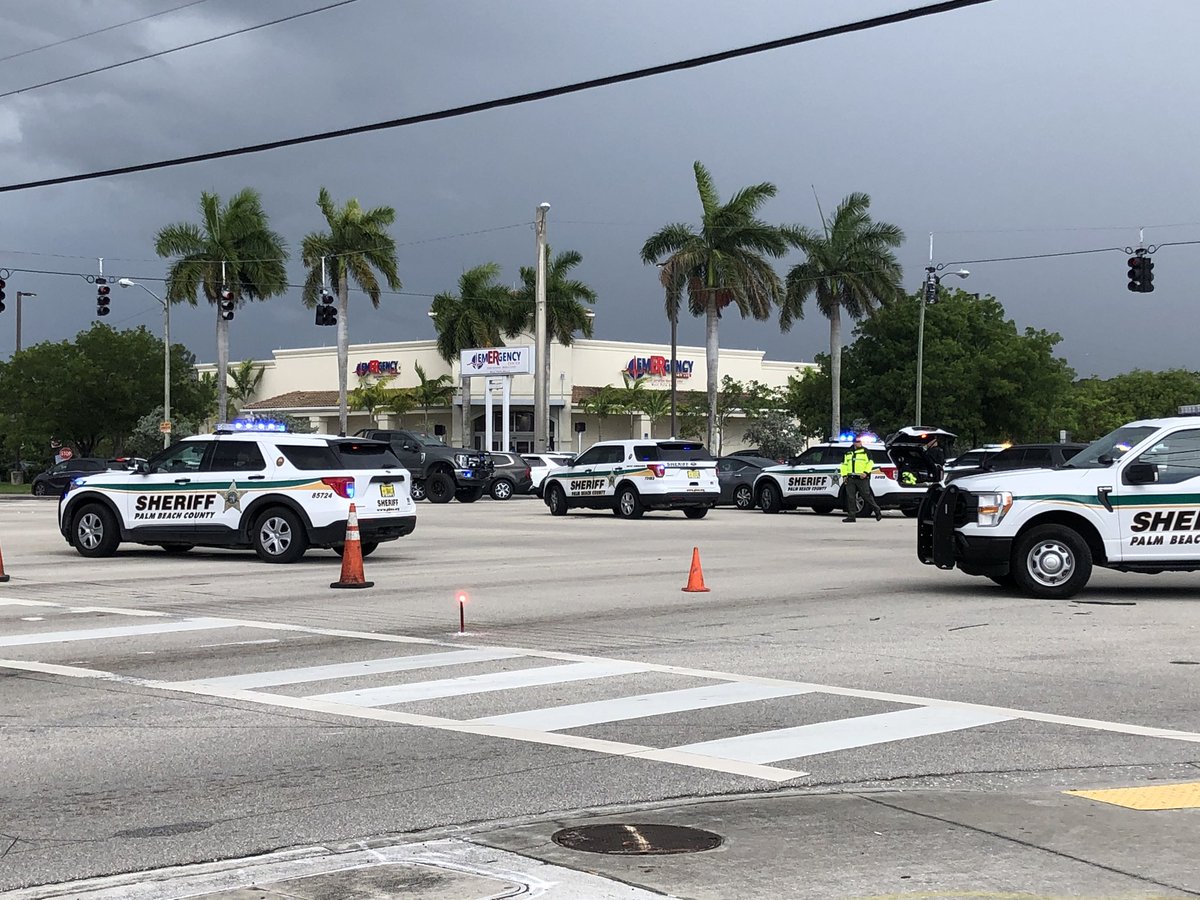 Scene of a crash at Okeechobee and Haverhill. Investigator have confirmed they were trying to stop a man driving under the influence when he crashed into deputies. All are fine, but being checked out at the hospital