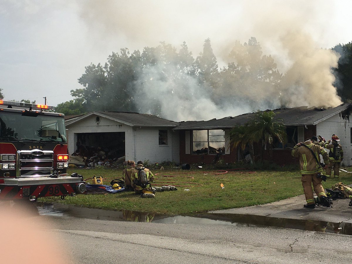 firefighters in southdaytona & portorange responded to fully involved house fire this morning on Florida Blvd in south daytona. House was unoccupied and no firefighters were hurt. Cause is under investigation by state fire marshal