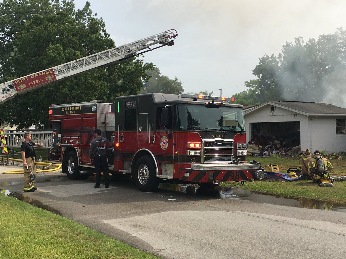 firefighters in southdaytona & portorange responded to fully involved house fire this morning on Florida Blvd in south daytona. House was unoccupied and no firefighters were hurt. Cause is under investigation by state fire marshal