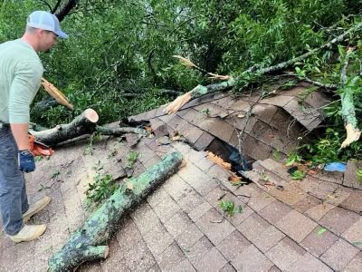 2 neighbors who had very scary experiences regarding last night's storm. One of them a had a tree come right through their roof