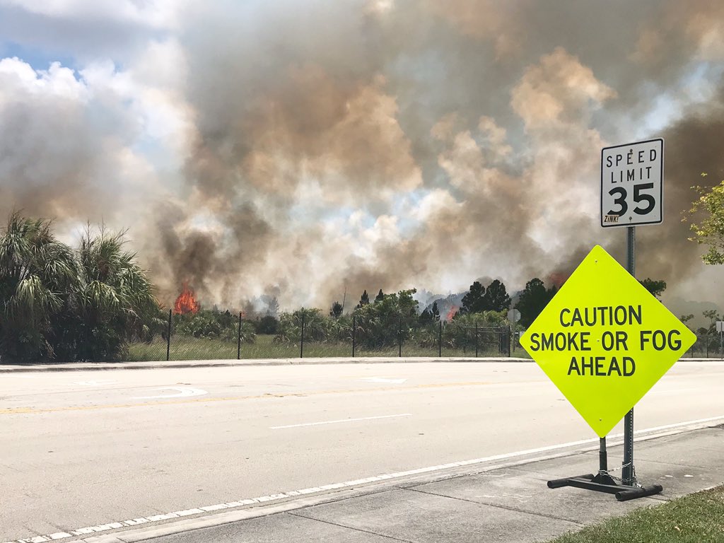 50 acres burning at Miami-Dade County preserve in Tamiami. Near SW 124th street & 132 ave