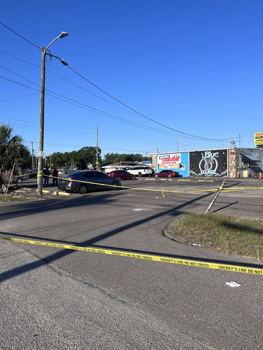 The Hillsborough County Sheriff's office is on the scene of a shooting happened just before 3 this morning at the Blue Lounge. One person is dead. Roads will be shut down in the area for several hours