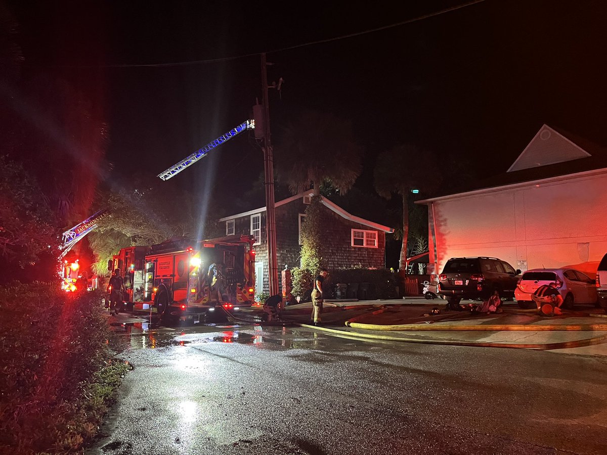 Six apartments and a home in Atlantic Beach severely damaged by a fire overnight. JFRD has the fire under control, but there is still a massive presence here on 10th St. leading up to Beach Avenue. No injuries