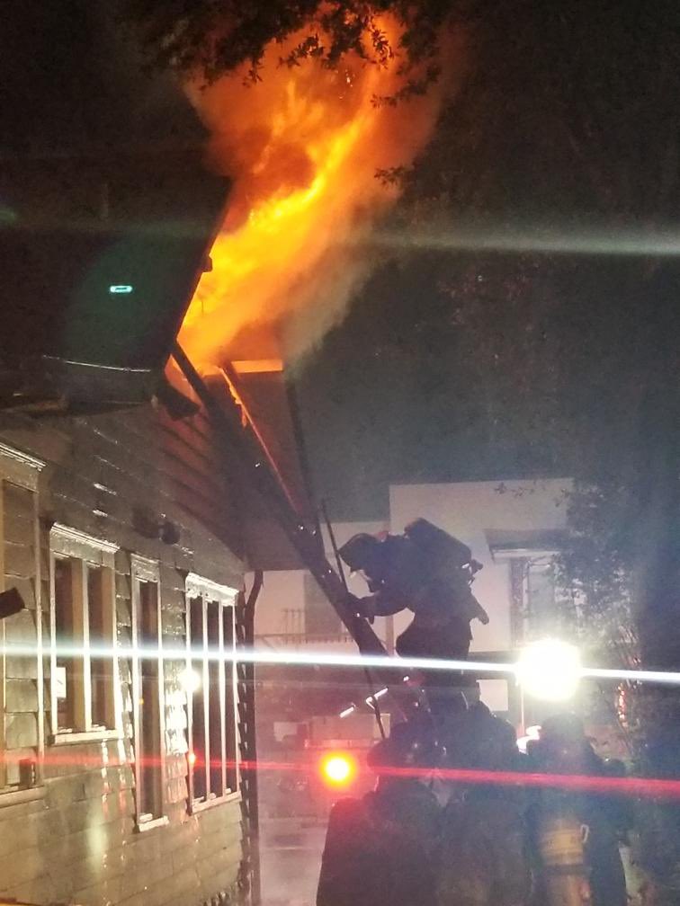 The crew of Engine 4 was first on scene to this commercial building fire around 11pm. A total of three Tower Trucks, five Engines, a Heavy Rescue, one Rescue, Air 7, and three Chiefs responded. Luckily, the office was vacant and there are no reported injuries