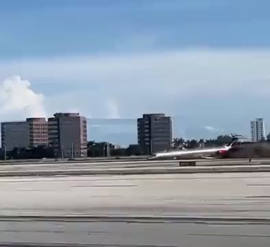 Miami  Additional video of the moment the plane made a hard landing and caught fire after a landing gear issue