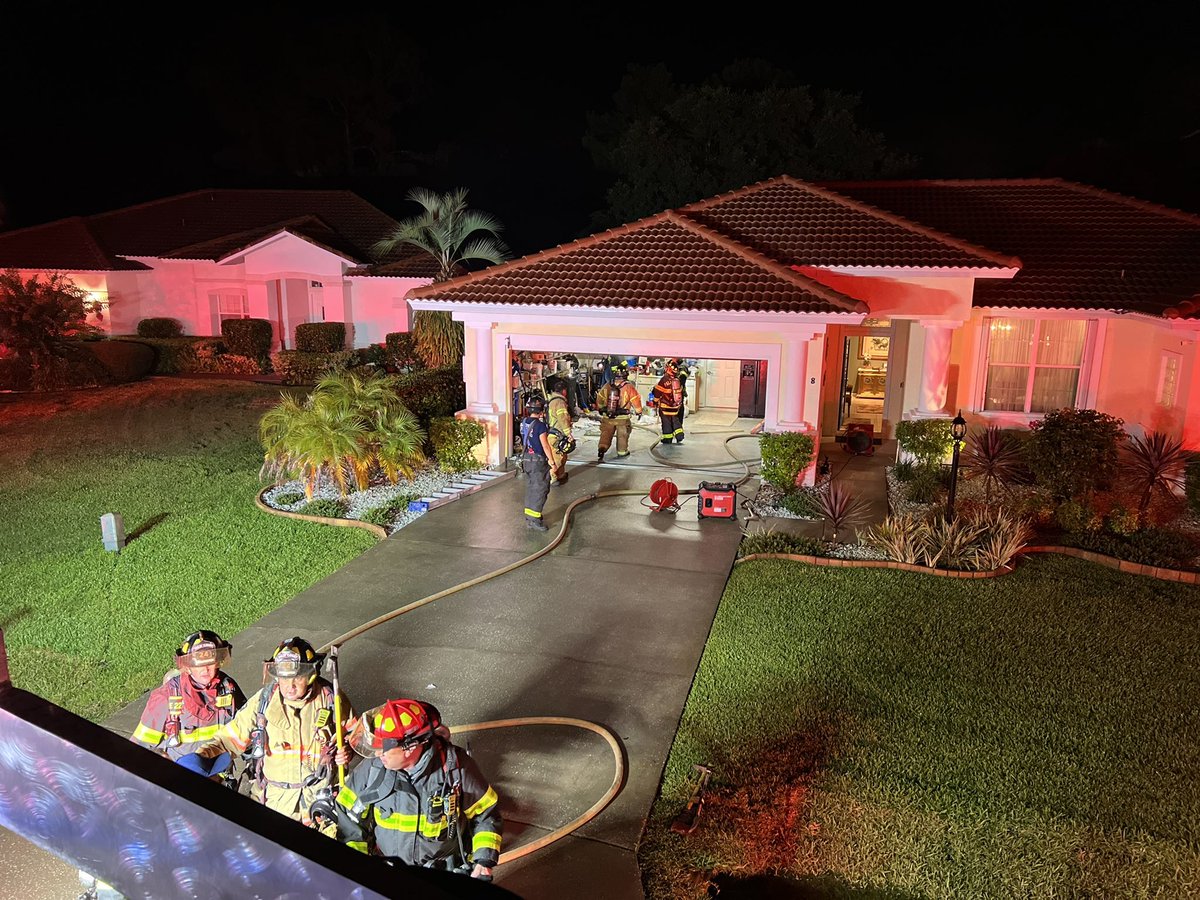 Units were dispatched to a reported structure fire.  E21 arrived on scene to find active flames in the attic of the residence.  The homeowners advised that they began to smell & see smoke in their home following a lightning strike