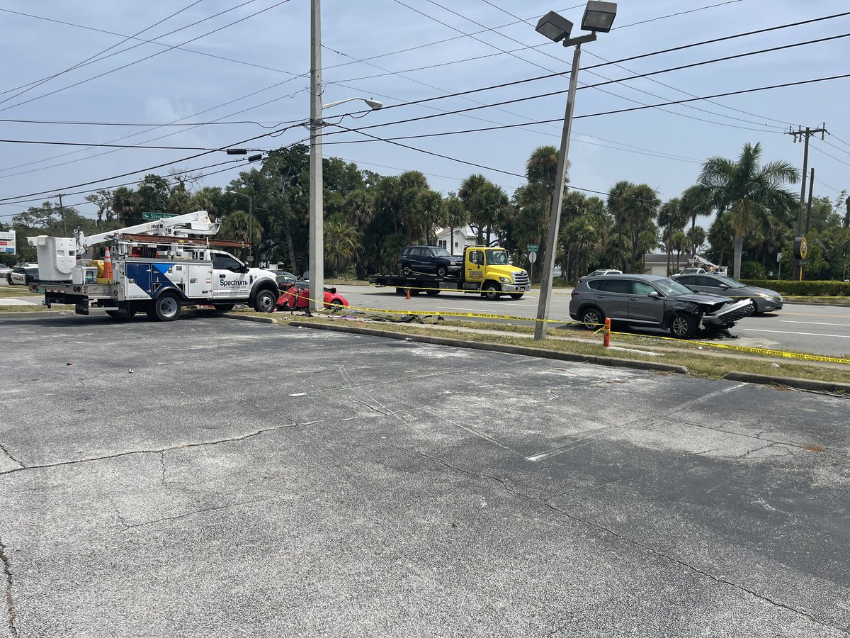 Two car collision at US 1 and Silver Palm in Melbourne. Two lanes blocked. Traffic getting through. One person taken to hospital as a trauma alert