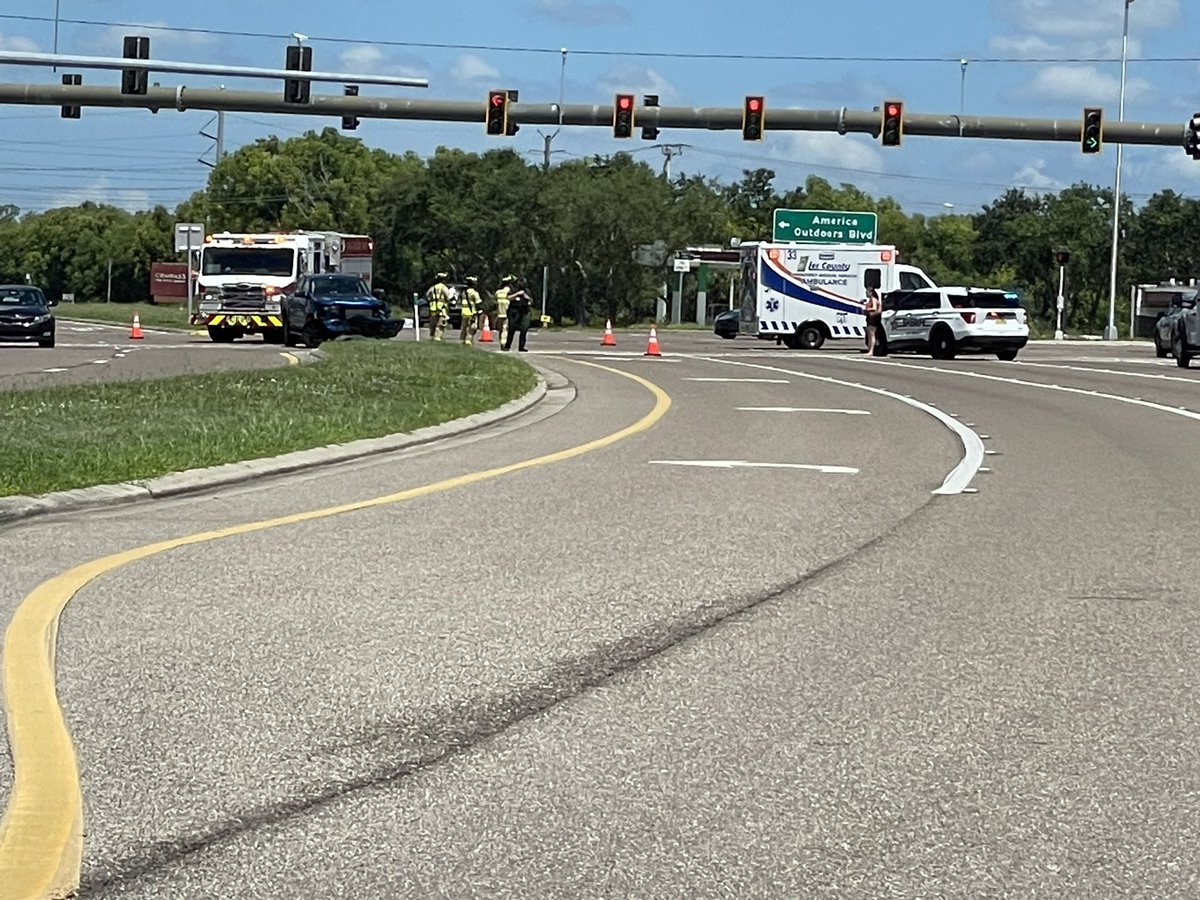 Crash reported on South Tamiami Trail near Michael G. Rippe Parkway. Left two lanes blocked off. Emergency crews also on scene