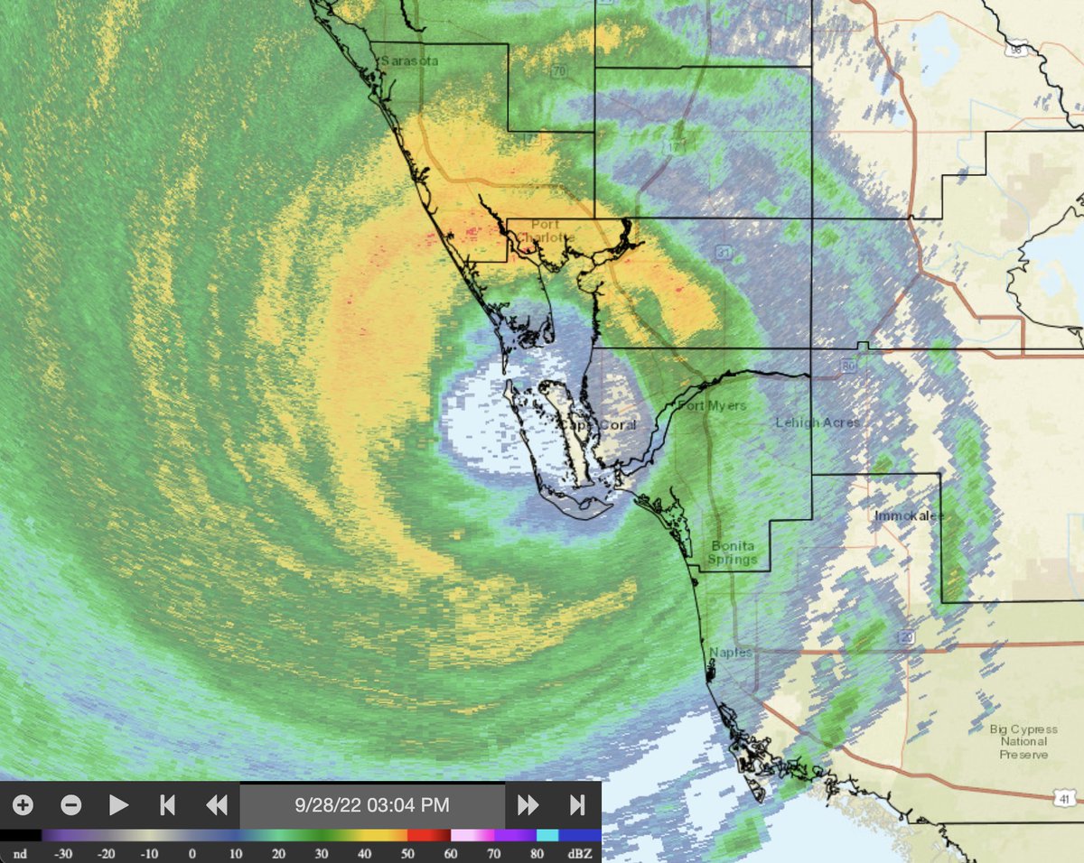 305 PM EDT 28 Sep - Hurricane Ian has made landfall as an extremely dangerous Category 4 hurricane near Cayo Costa, Florida with maximum sustained winds at 150 mph. The minimum pressure from Air Force Reconnaissance Hurricane Hunters was 940 mb