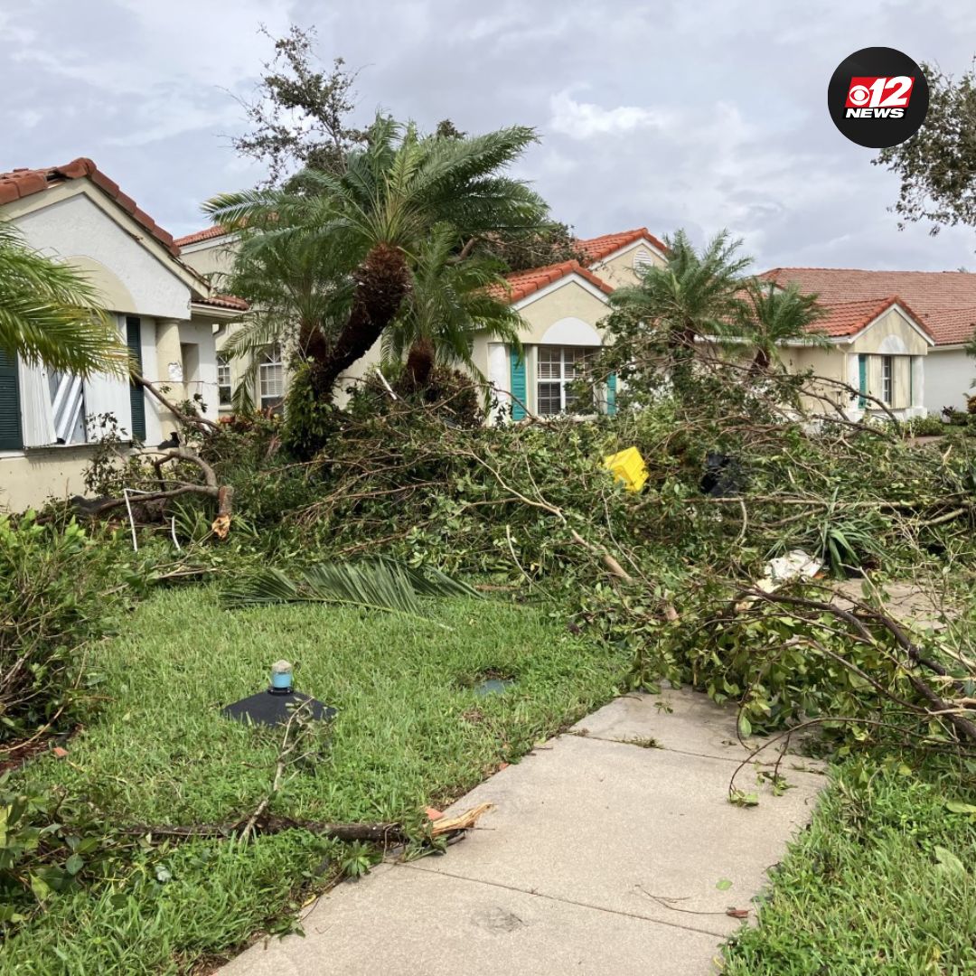 One residential neighborhood west of Delray Beach was hit hard by the fierce winds that came through overnight as Hurricane Ian churned through the Gulf of Mexico