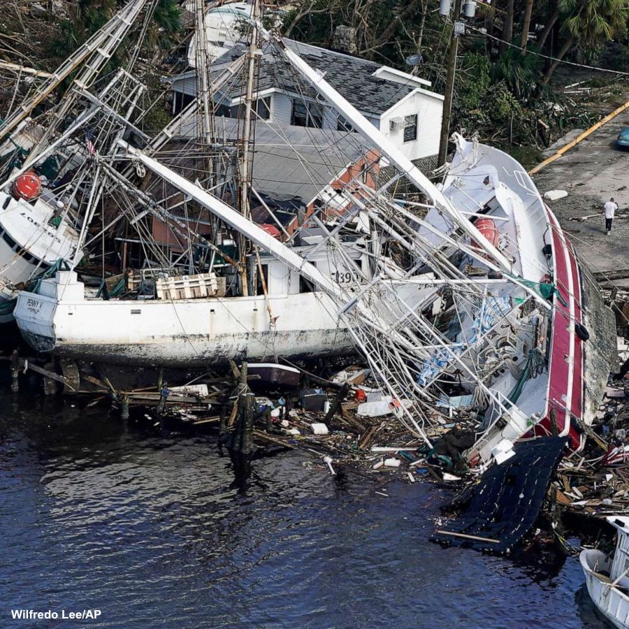 Images show destruction and devastation in Ft. Myers, Florida, after Hurricane Ian ripped through the region.    