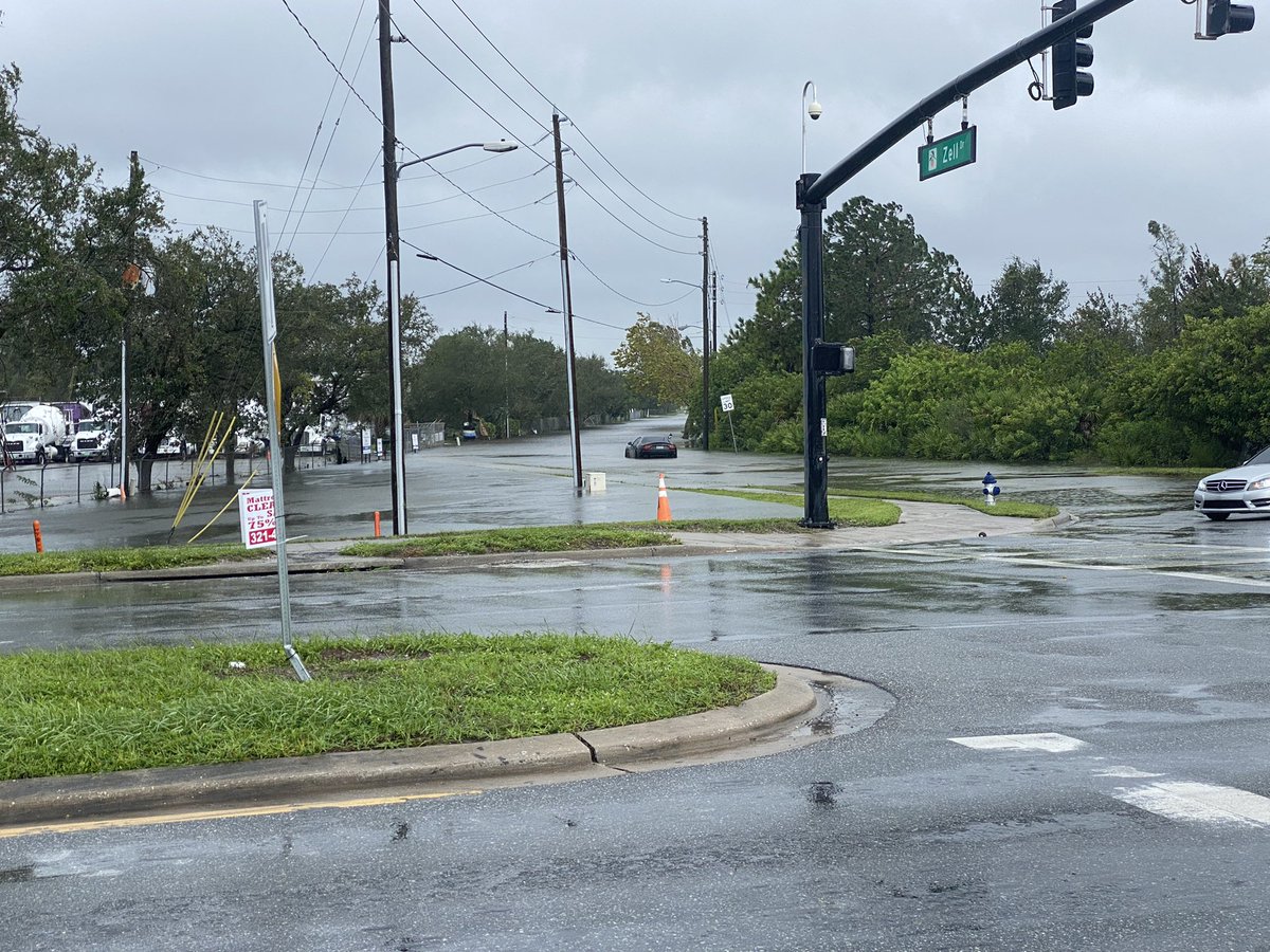 This is near Orange Ave. and Zell Dr. Flooding is happening all over Central Florida. Osceola Co. Sheriff Office is urging people to stay off the road