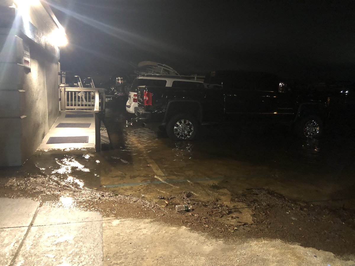 ClayCounty updates: ;Doctors Lake seeing some flooding. The marina has water nearly to the door of the shop.  It does not appear water has gotten inside.  High tide just passed so hopefully it won't get worse than this