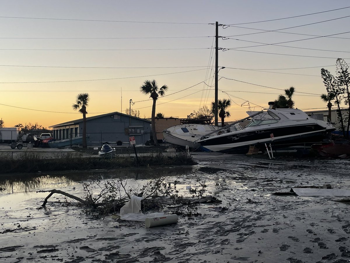 Another morning here on Fort Myers Beach and another sad reminder of what's left after HurricaneIan.  Sounds like only residents & emergency personnel will be allowed on FMB today. 