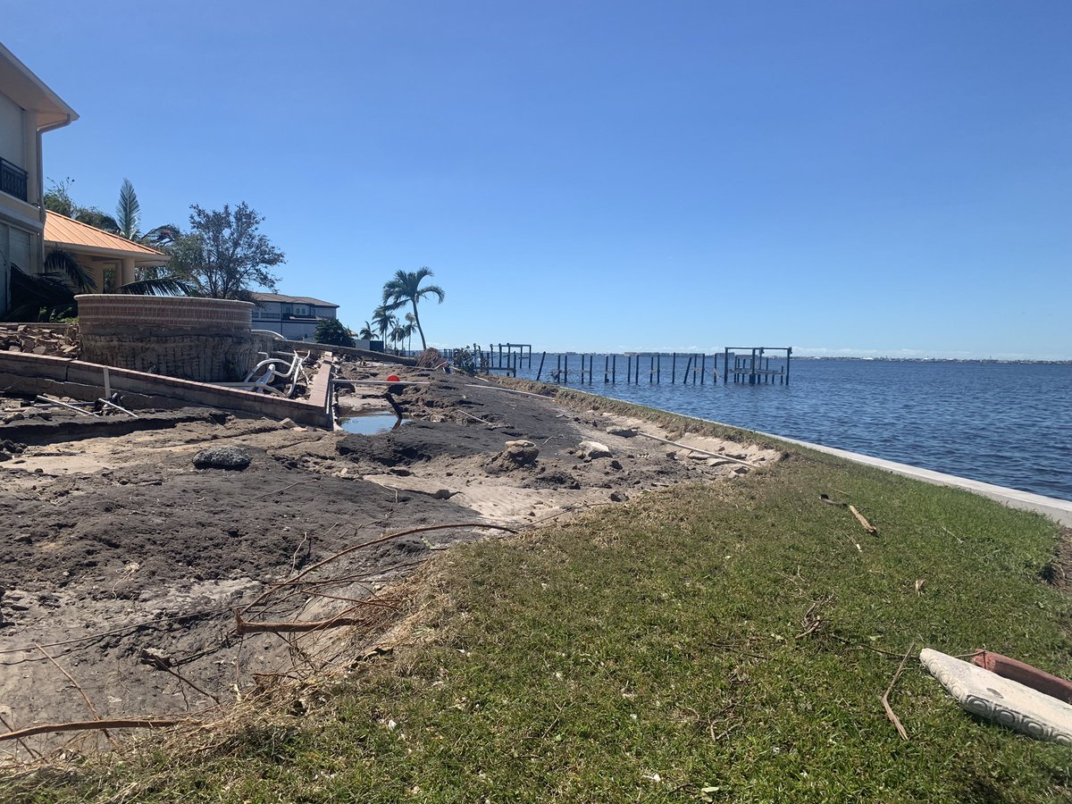 Neighbors off of McGregor snd Riviera Avenue in Ft.Myers say it truly depended on the position of your home. One neighbor had water up to his second floor. Another came home and had zero water damage, but the pool was filled with sand 