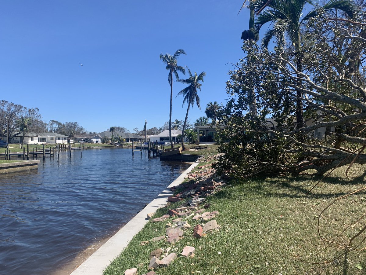 Neighbors off of McGregor snd Riviera Avenue in Ft.Myers say it truly depended on the position of your home. One neighbor had water up to his second floor. Another came home and had zero water damage, but the pool was filled with sand 