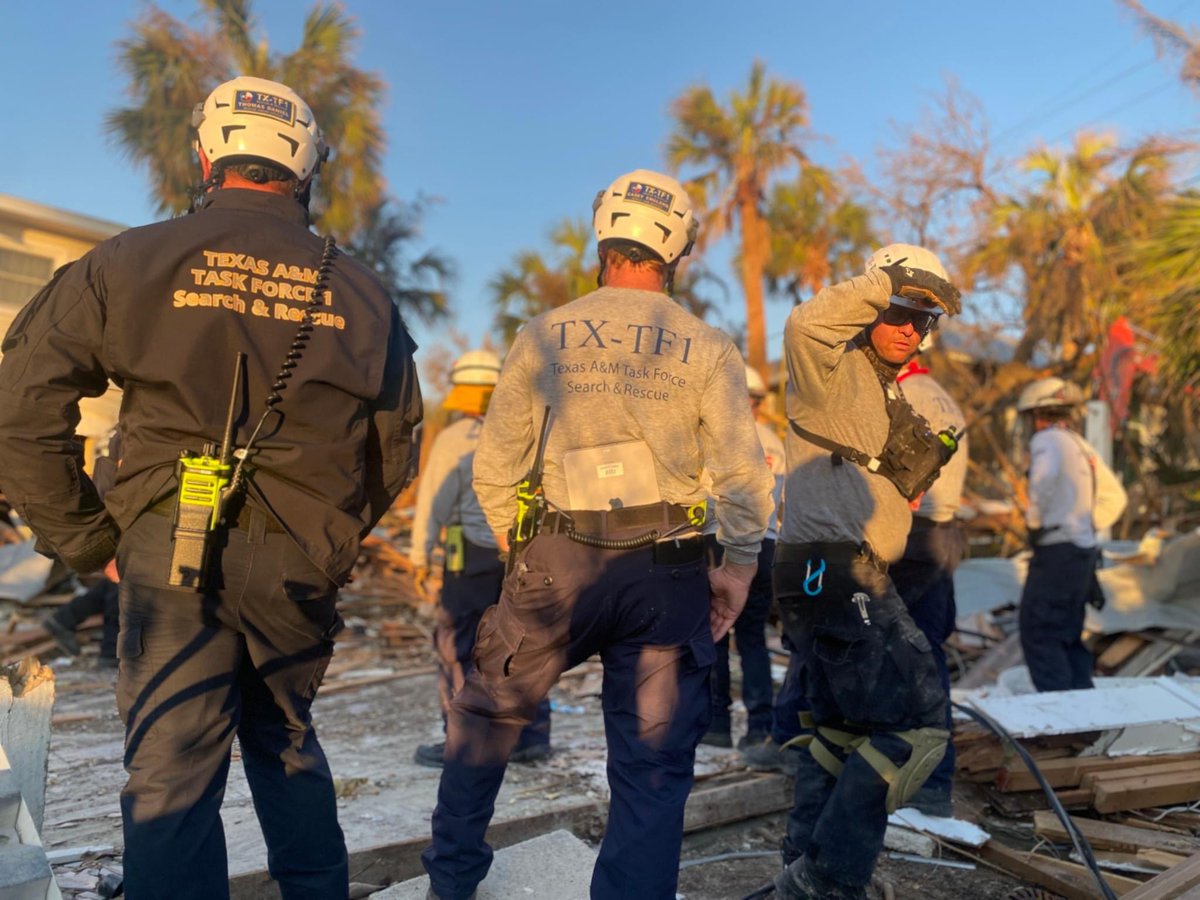 Members of @txtf1 continue work in the Fort Myers area. They have conducted numerous searches alongside Florida Task Force 7. Teams will remain in Florida assisting for several days. 