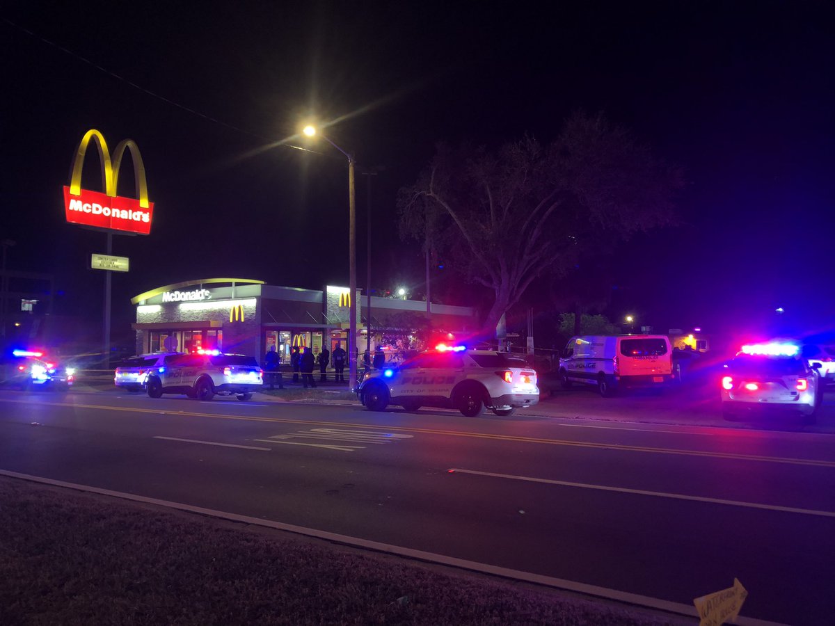 @TampaPD are investing the deadly shooting of a juvenile at a McDonald's on Armenia Ave. Police say they found the victim with one gunshot in the chest. No suspect information yet. Investigation still in early stages