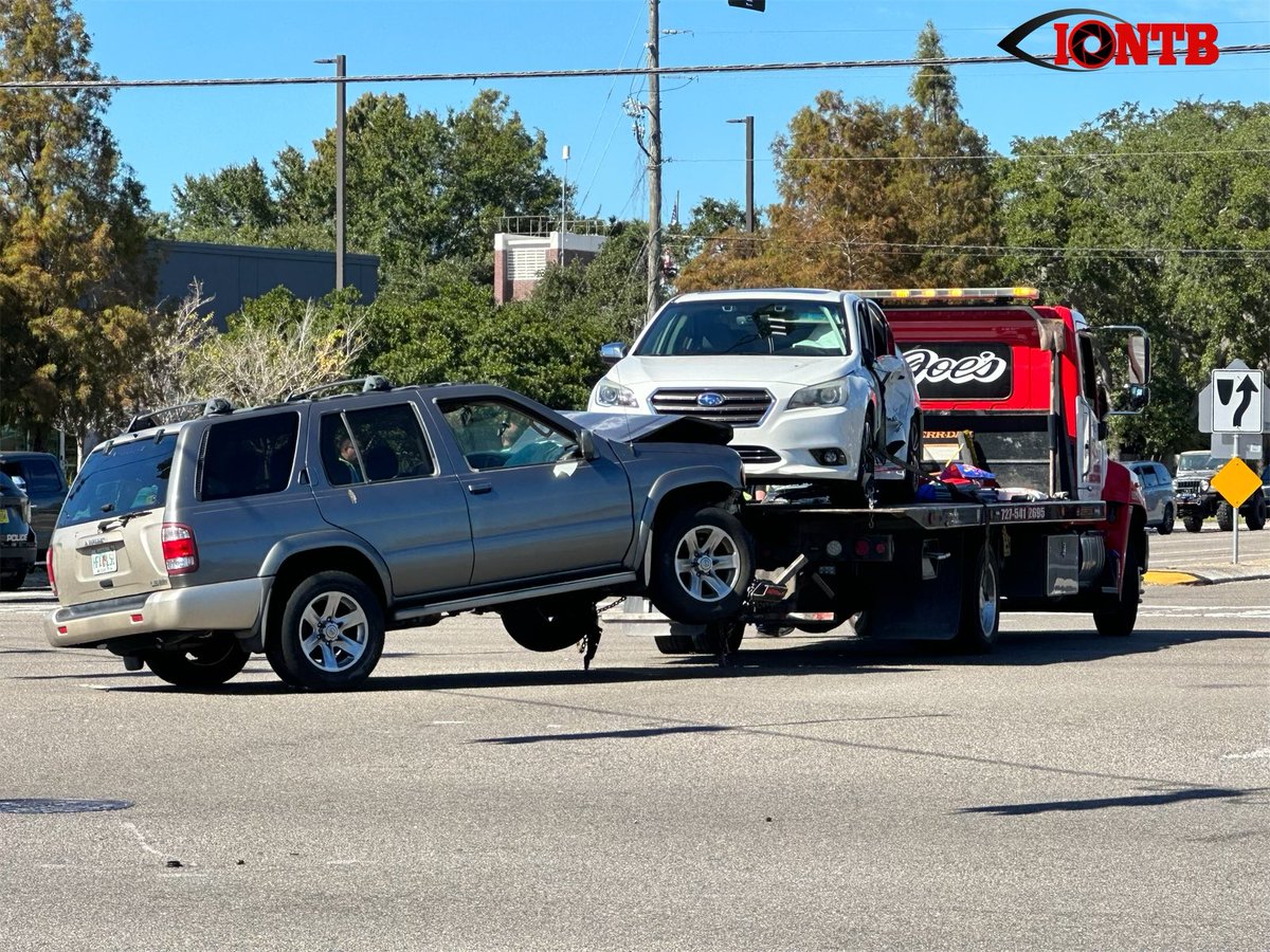 Largo: Multiple people hospitalized after extrication crash at the intersection of Belcher Road and East Bay Drive. Crews working quickly to clear the intersection