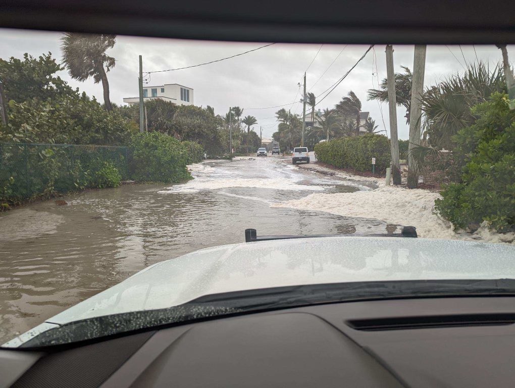 Storm surge has already breached parts of MacArthur Blvd. on Hutchinson Island. Residents who need to leave must do so now. High water rescue vehicles are in route