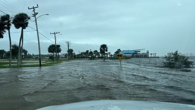 .@PortOrange_PD shared these pictures of flooding in the city, generally east of US 1. Flooding, particularly around the intracoastal, will be an issue