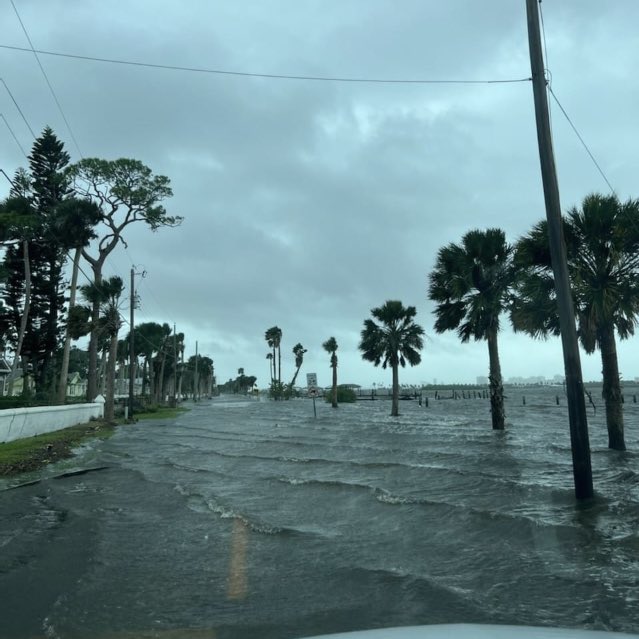 .@PortOrange_PD shared these pictures of flooding in the city, generally east of US 1. Flooding, particularly around the intracoastal, will be an issue