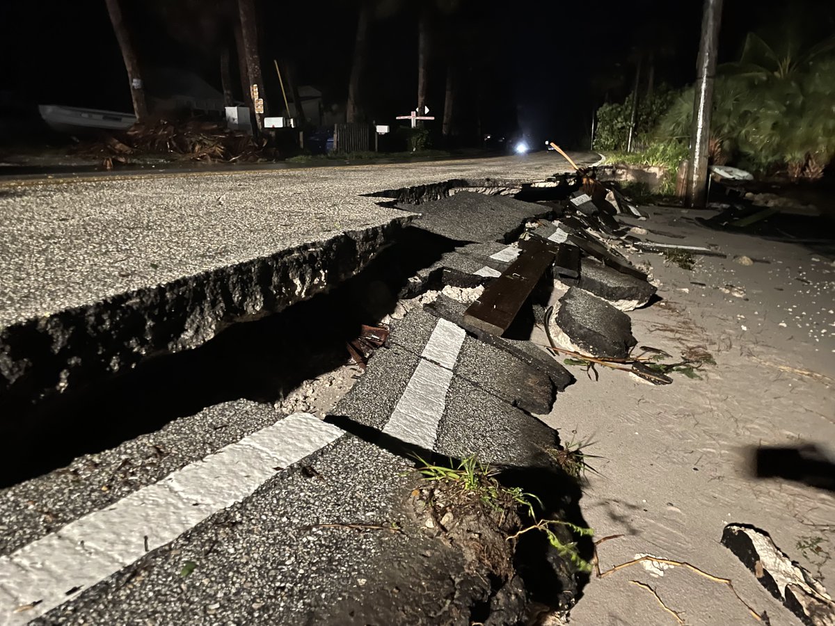 Partial road washed away in Indian River County