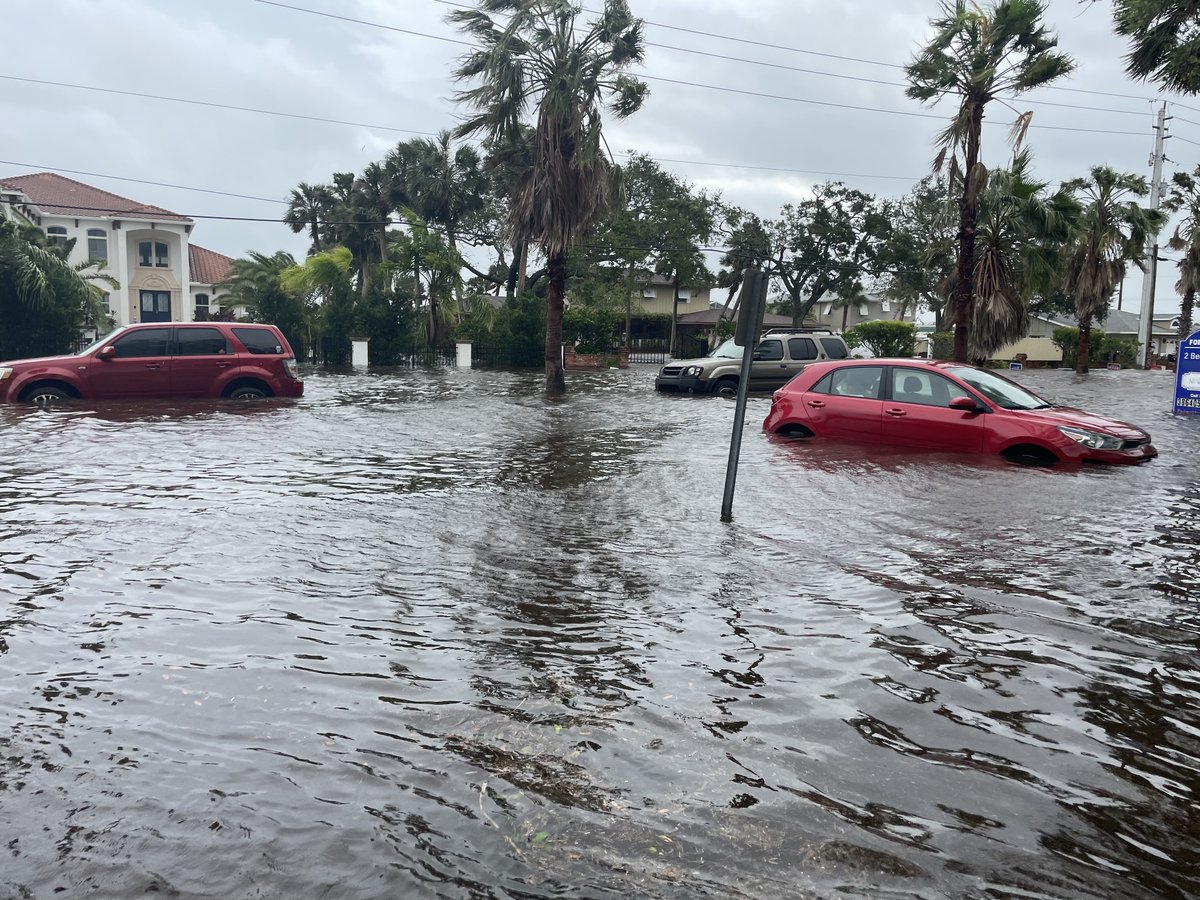 Flooding caused by Tropical Storm Nicole on the Halifax River. S Palmetto Ave between Ridge and Big Tree. 