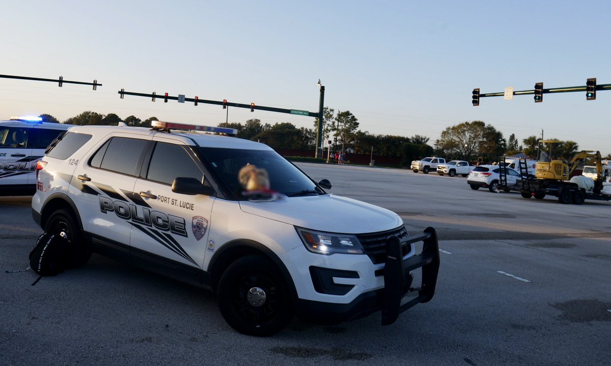 14 y/o student was struck by a vehicle this morning at Crosstown/Cameo Blvd as she was crossing the road. Air lifted to hospital with non-life threatening head injuries. Currently in stable condition