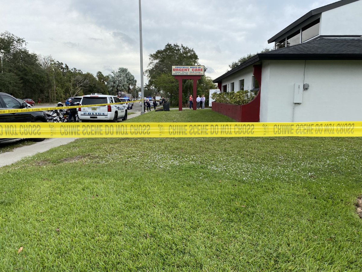 Scene of an officer-involved shooting near Beneva and Fruitville. @SarasotaPD reports shots were fired during a robbery situation. The suspect is stable and the officer isn't hurt.