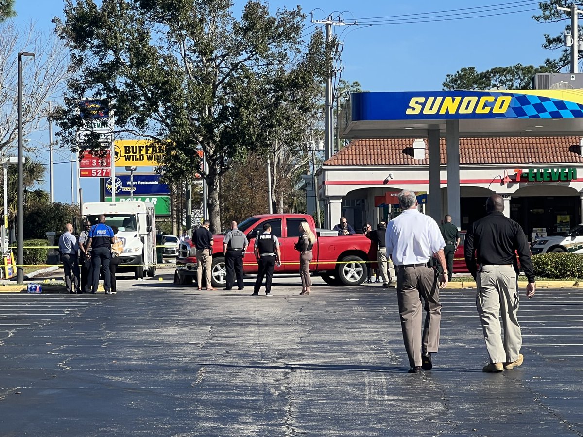 Suspect killed in officer involved shooting in Daytona Beach. police officer stabbed in face but expected to recover. Suspect had been trespassed from gas station earlier