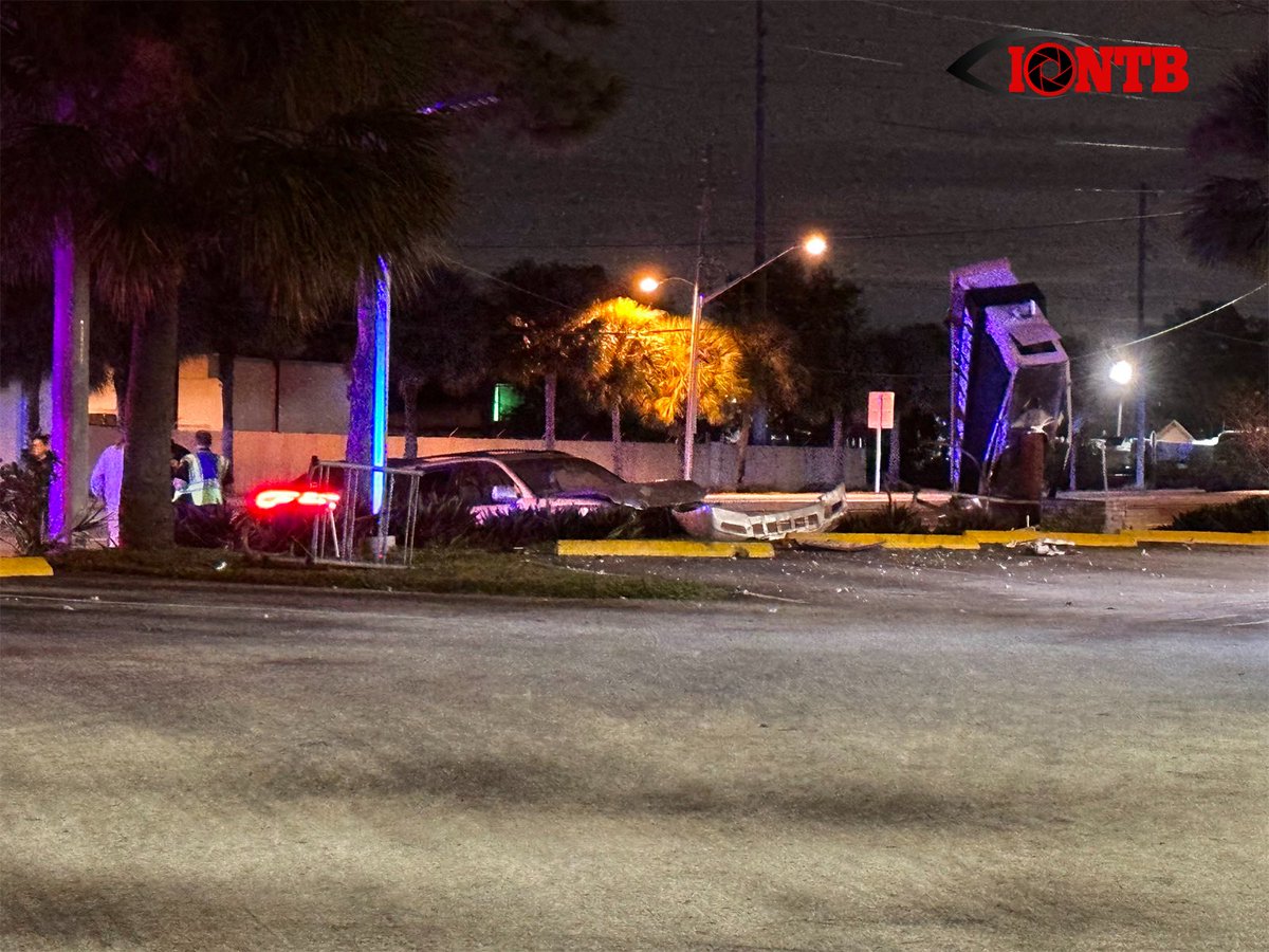 Largo: Driver in custody after crash destroys the Frida's sign in the 9700 block of. Ulmerton Road