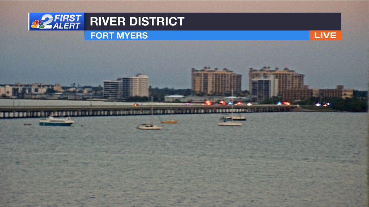 @fortmyerspolice says a car drove off the Caloosahatchee Bridge into the river. One person was rescued. The bridge will be shut down for some time