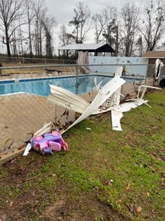 Liberty County Emergency Management.  tornado damage from this morning. @NWSTallahassee confirms a short-lived EF0 tornado touched down near the intersection of NW Ray Kever Rd. & County Rd. 333