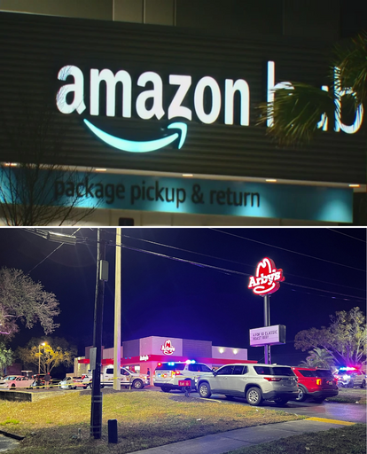 Two teenagers were shot outside an Amazon facility near Tampa. One was found with injuries at a nearby Arby's.