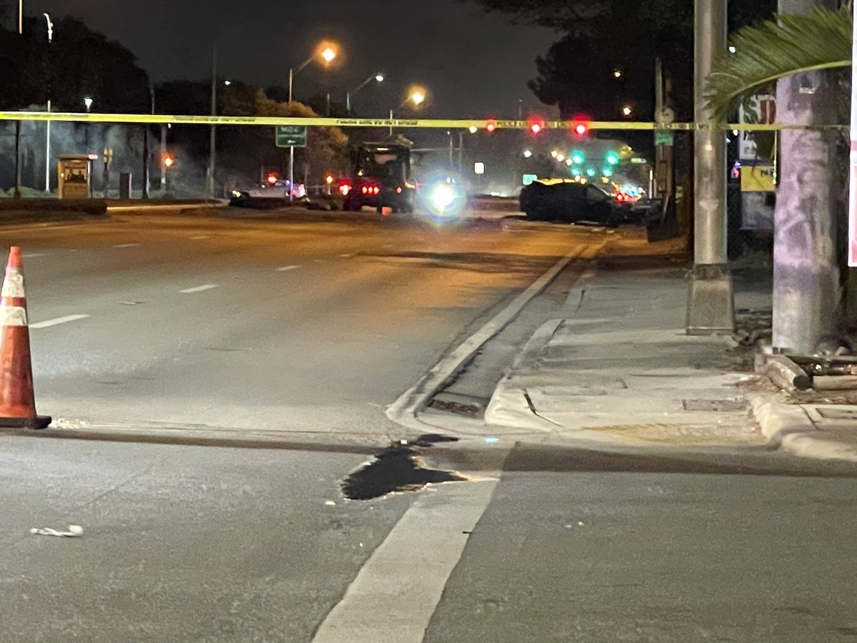 At least one person is dead following multi-car crash along NW 27th Ave & 111th St in unincorporated Miami-Dade. Our cameras on-scene captured two cars getting towed away, road closed for several hours overnight