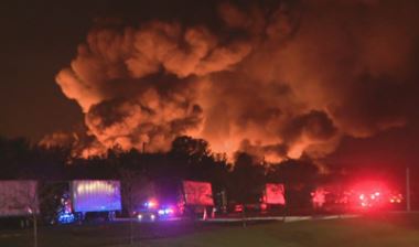 Firefighters are working to protect a nursery from a massive fire burning several acres in Kissimmee, Florida on Thursday morning. Flames and smoke are shooting into the air that can be seen from miles away