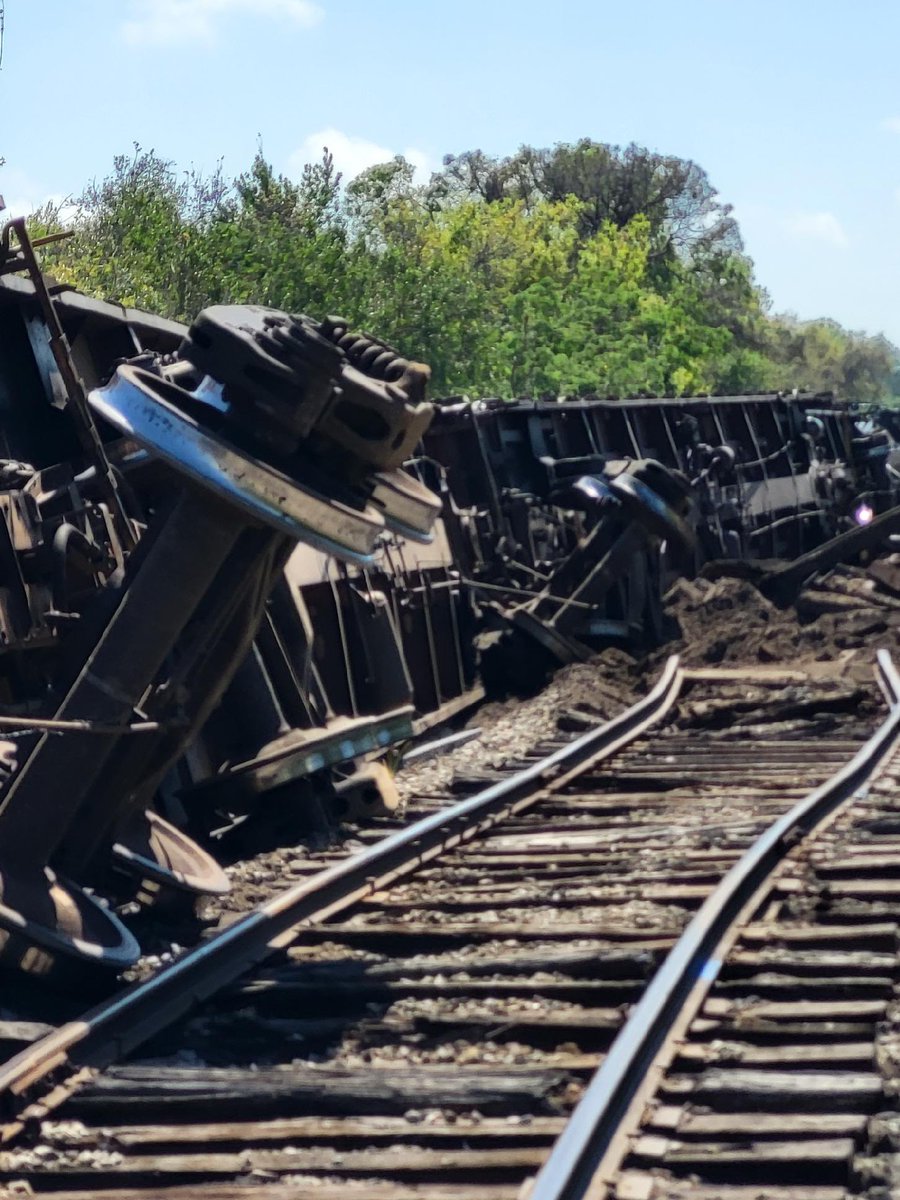 Photos from Southern Manatee Fire Rescue show the damage to the tracks. The derailment happened near the Sarasota Airport in Manatee County 