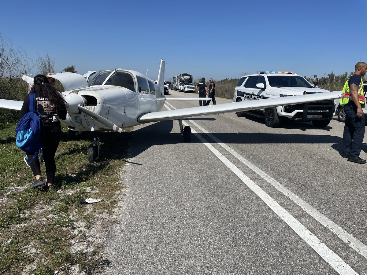 Traffic Advisory: Officers are assisting with a plane that landed in the southbound lanes of US-27, just south of Pembroke Road. The pilot has no reported injuries & landed due to engine trouble.  Southbound traffic is being temporarily delayed until the roadway can be cleared