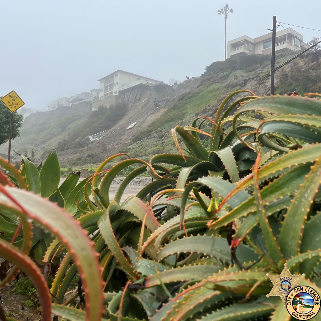 Due to a recent mudslide, the 1500 block of Buena Vista as well as the beach trail between North Beach and El Portal are unsafe for public access. 1501, 1503 and 1505 Buena Vista have been yellow tagged by OCFA. OCFA, OCSD and city crews are on site working to assess