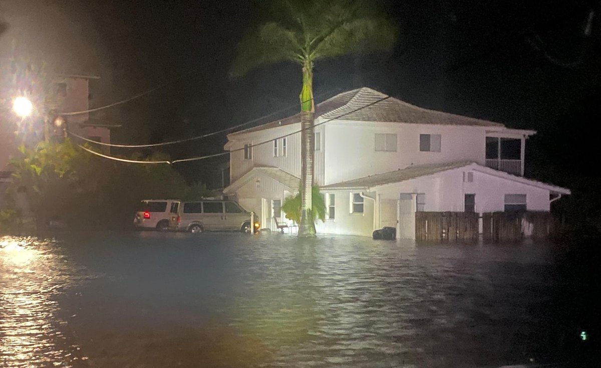 Street flooding this morning at Tarpon Center Drive and along Golden Beach Blvd., Villa Drive and and Flamingo Drive