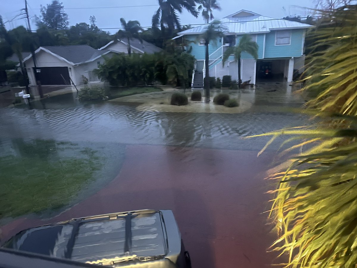 The bridges to Anna Maria Island are closed. These are a few photos a resident shared from the 8400 block of Holmes Beach 