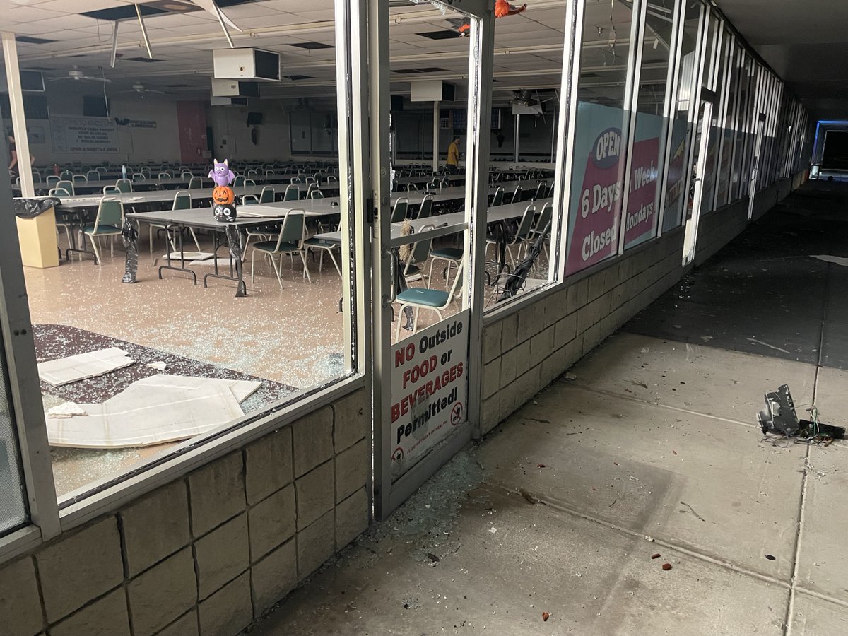 Severe storms in Dunedin caused a lot of damage to the Causeway Plaza, even overturning a truck in the parking lot. No injuries have been reported