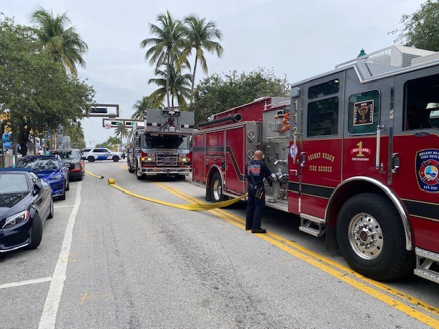 DBFR responded to a kitchen grease fire at 420 E. Atlantic Ave. DBFR transported four people to the hospital, three for minor burns. The 400-block of Atlantic Avenue was closed to vehicle traffic down for 45 minutes