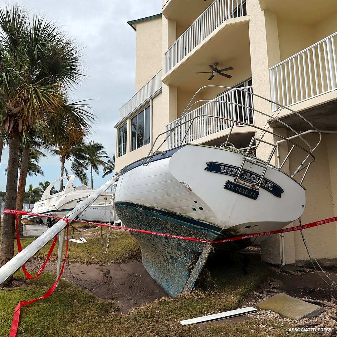 BOATS DAMAGED BY HELENE: Photos coming out of St. Pete in Hurricane Helene's aftermath are jarring. Just think of the sheer amount of water and power it takes to move these giant vessels. Our thoughts remain to all impacted.