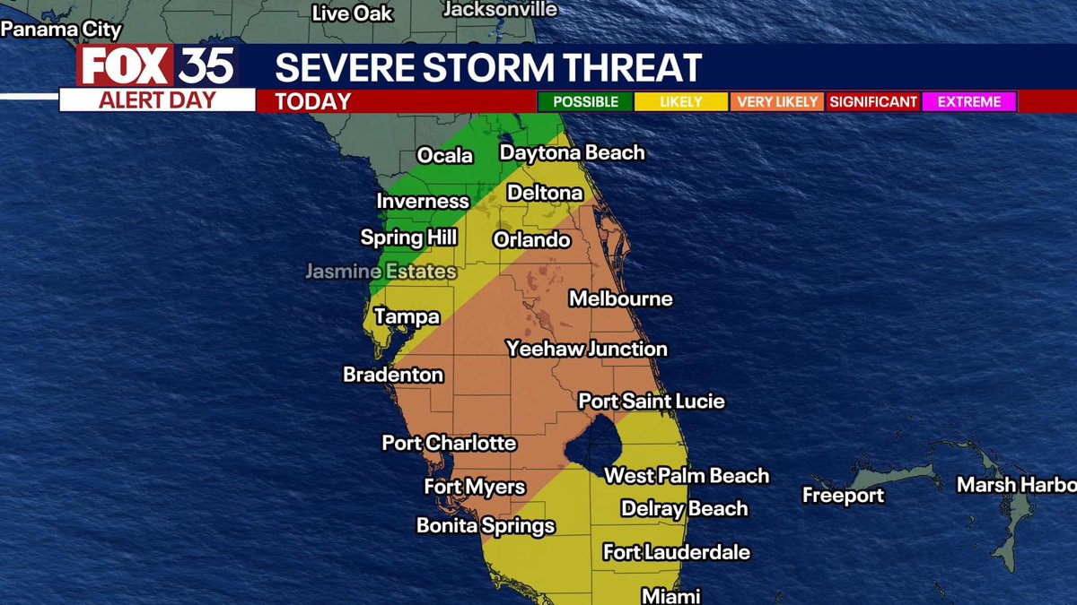 Storm Prediction Center upgrades central FL along and south of I-4 to very uncommon Level 3 risk for tornadoes within outer-rain bands of Hurricane Milton. Shootin' ya straight - if you are in orange especially (but also yellow zones) this is as favorable a tornado