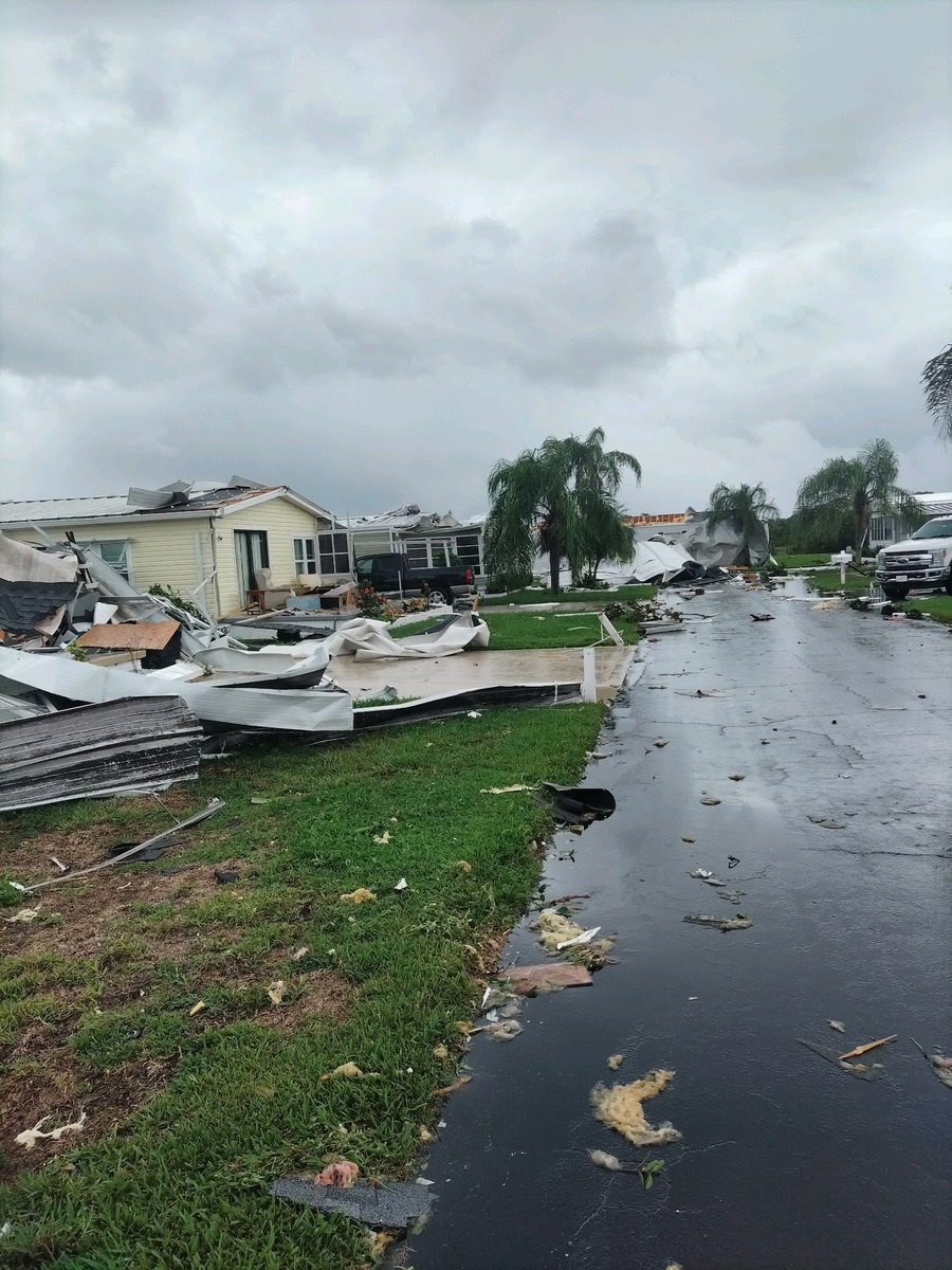 Possible tornado damage in Lake Placid, FL. Authorities say one person suffered a minor injury.